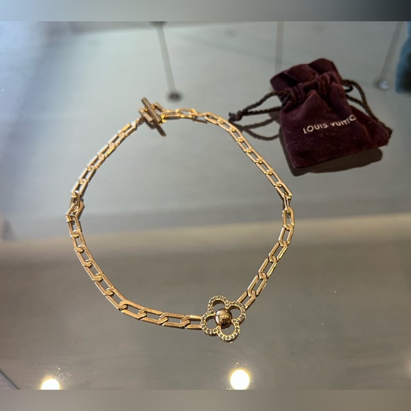 Louis Vuitton Necklace Collier Flower Gold Choker - Picture 6 of 7